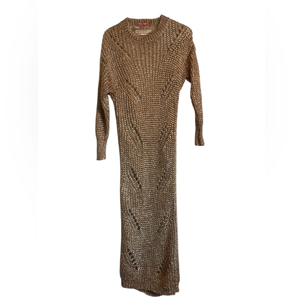 Chic Long Sleeve Knit Dress in Tan